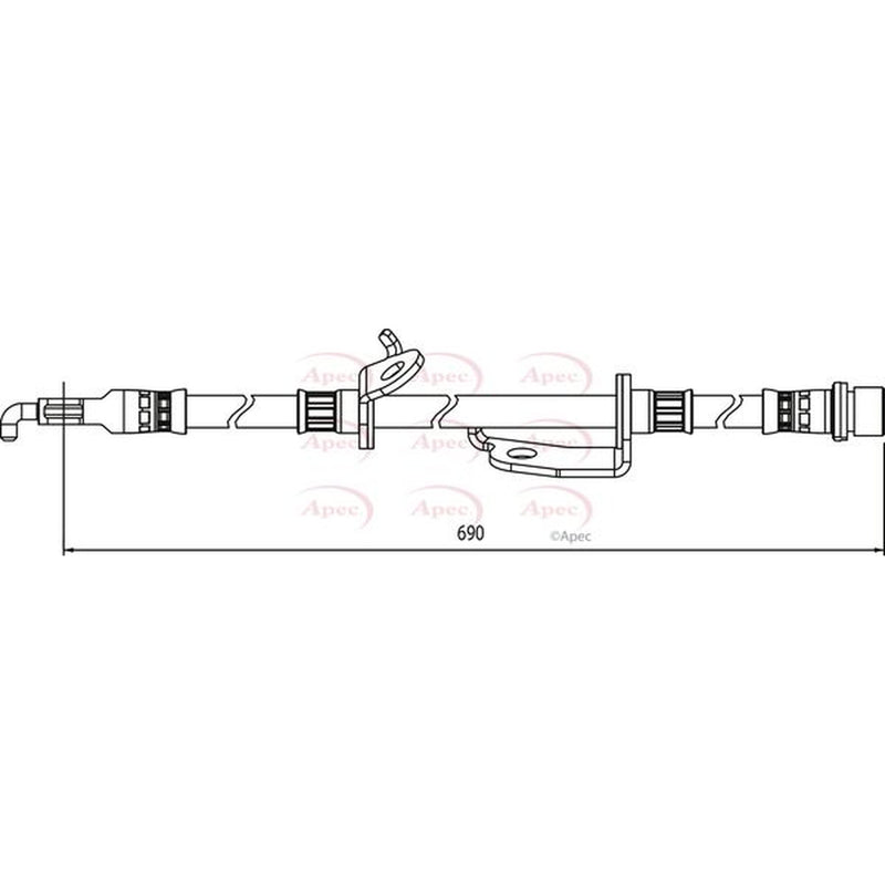 Apec Brake Hydraulic Hose Line Front Right fits Toyota Harrier 2003-2013 2.4