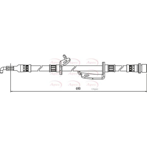 Apec Brake Hydraulic Hose Line Front Right fits Toyota Harrier 2003-2013 2.4