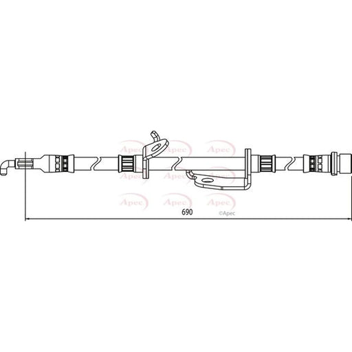 Apec Brake Hydraulic Hose Line Front Right HOS4127