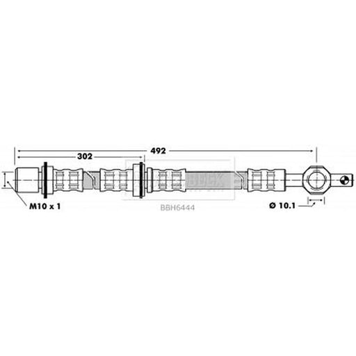 Borg & Beck Brake Hydraulic Hose Line Front Right BBH6444