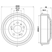 Mintex Brake Drum Assembly Rear fits Alfa Romeo Ar 6 1985-1989 1.9 2.4 2.5