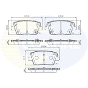 Comline 4 x Rear Brake Pad Set fits Hyundai I30 2017 on 2.0