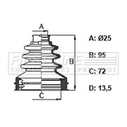 First Line Drive Shaft Bellow Kit Front Left fits Chevrolet Trax 2012 on 1.7