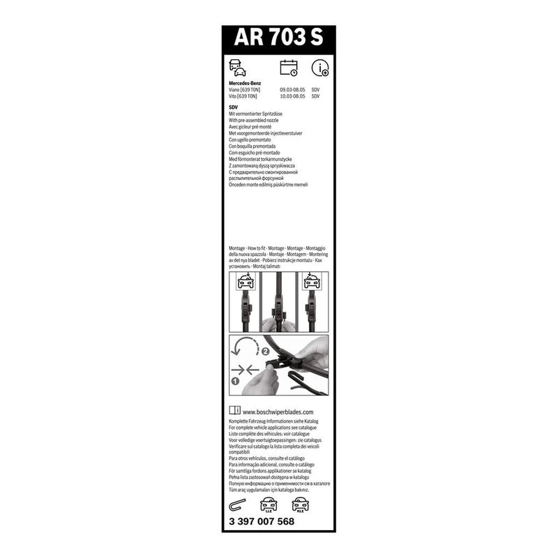 Bosch Aerotwin Front Wiper Blade Set 700mm + 650mm — AR fits Mercedes-Benz Viano