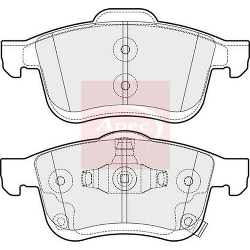 Apec Front Brake Pad Set fits Fiat 500L 2013-2014 1.4 1.6