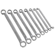 Sealey Premier 8pc Cold Stamped Offset Double End Ring Spanner Set Metric 6-22mm Sealey  - Dynamic Drive