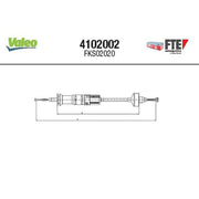 Valeo Clutch Control Cable Pull 4102002