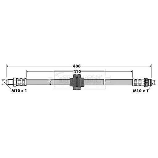 Borg & Beck Brake Hydraulic Hose Line Front Right BBH7364