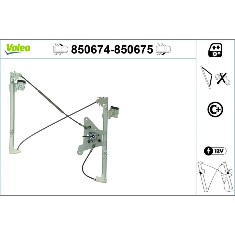 Valeo Electric Window Regulator Lifter Right Front 850675