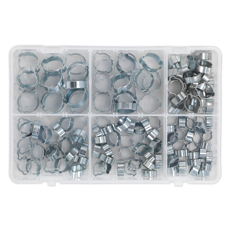 Sealey Zinc Plated O-Clip Double Ear Assortment 140pc AB044DE Sealey - Dynamic Drive