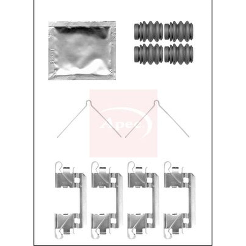 Apec Brake Pad Accessory Fitting Kit Front fits Honda Jazz IV 2015 on 1.3