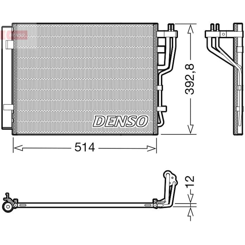 Denso Air Conditioning Condenser fits Hyundai I30 2007-2012 1.6 2.0