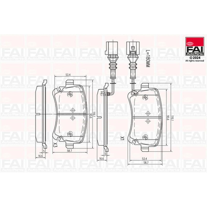FAI Rear Brake Pad Set fits Audi A4 B7 2005-2009