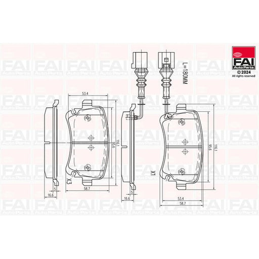 FAI Rear Brake Pad Set fits Audi A4 B7 2005-2009