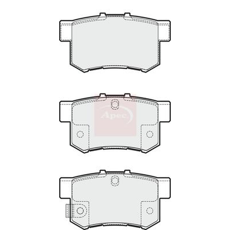 Apec Rear Brake Pad Set fits Fiat Sedici 2006-2014 1.6 1.9 2.0