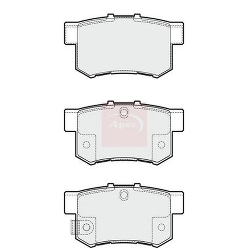 Apec Rear Brake Pad Set fits Fiat Sedici 2006-2014 1.6 1.9 2.0