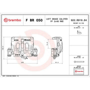 Brembo Brake Caliper Assembly Front Left fits Mercedes-Benz V-Class 2015 on