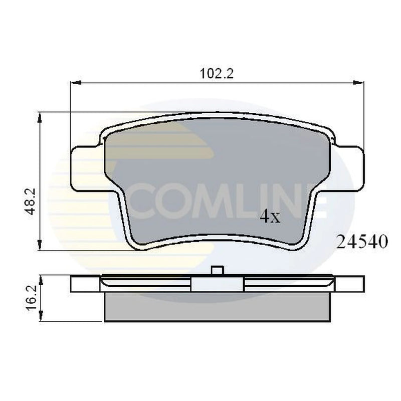 Comline Rear Brake Pad Set fits Citroën C4 Grand Picasso I 2006-2013 1.6 1.8 2.0