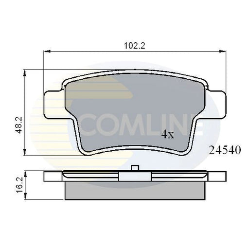 Comline Rear Brake Pad Set fits Citroën C4 Grand Picasso I 2006-2013 1.6 1.8 2.0