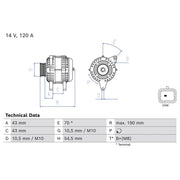 Bosch Car Alternator 12V