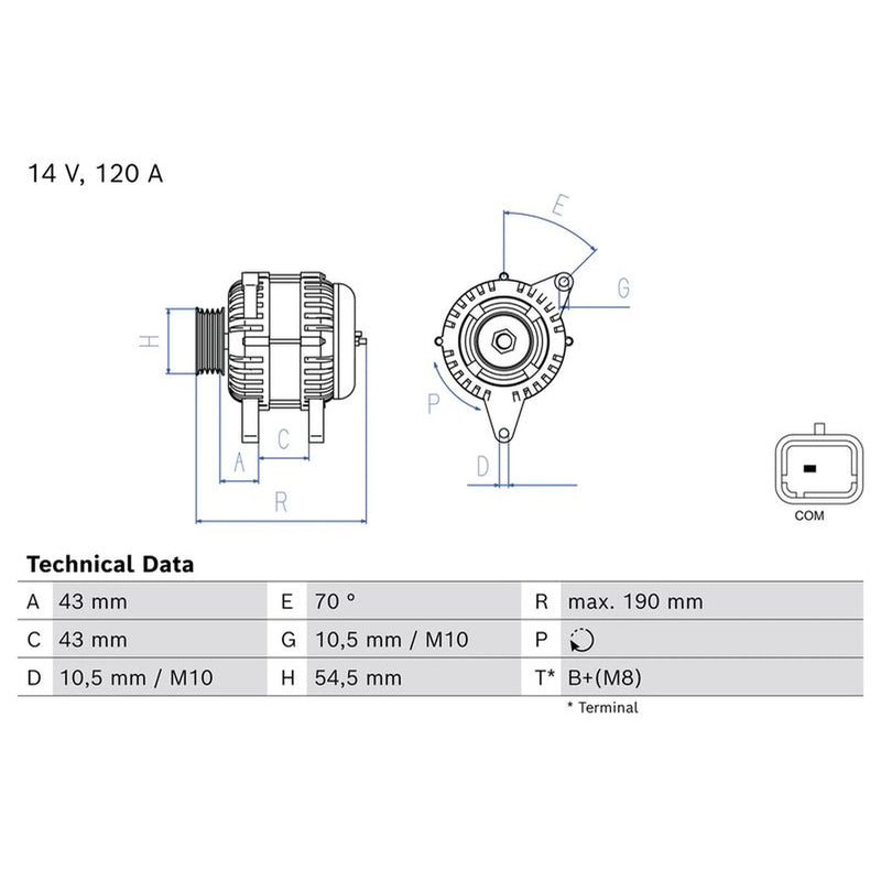 Bosch Car Alternator 12V