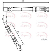 Apec Brake Hydraulic Hose Line Front Left fits MG Mgf 1995-2002 1.6 1.8