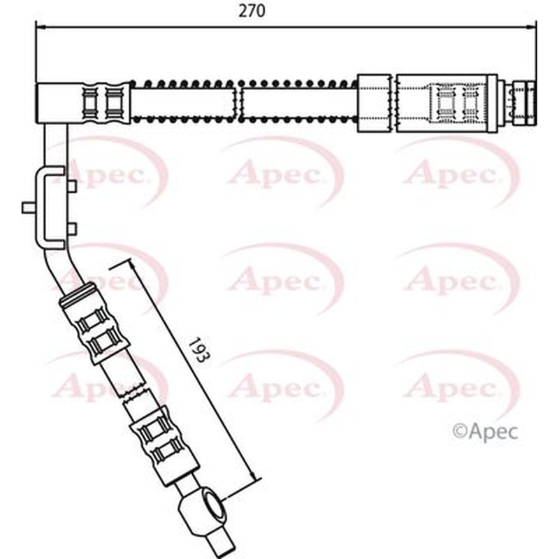 Apec Brake Hydraulic Hose Line Front Left fits MG Mgf 1995-2002 1.6 1.8