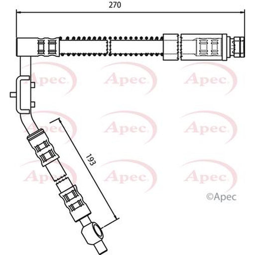 Apec Brake Hydraulic Hose Line Front Left fits MG Mgf 1995-2002 1.6 1.8