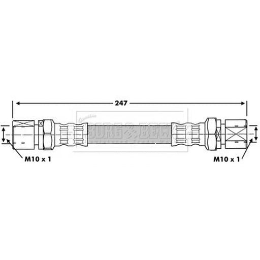 Borg & Beck Brake Hydraulic Hose Line Right BBH6945