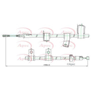 Apec Handbrake Cable Right Rear fits Hyundai Santa Fé I 2001-2006 2.4 2.7