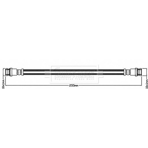 Borg & Beck Brake Hydraulic Hose Line Rear Right BBH8247