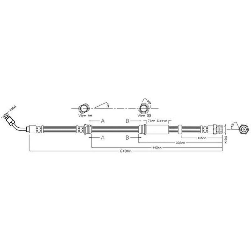 Juratek Brake Hydraulic Hose Line Front Left fits Audi A4 Allroad B9 2016-2019