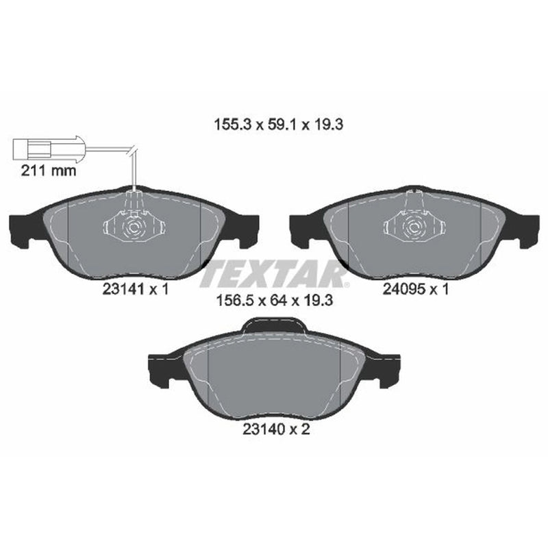 Textar Front Brake Pad Set 2314101