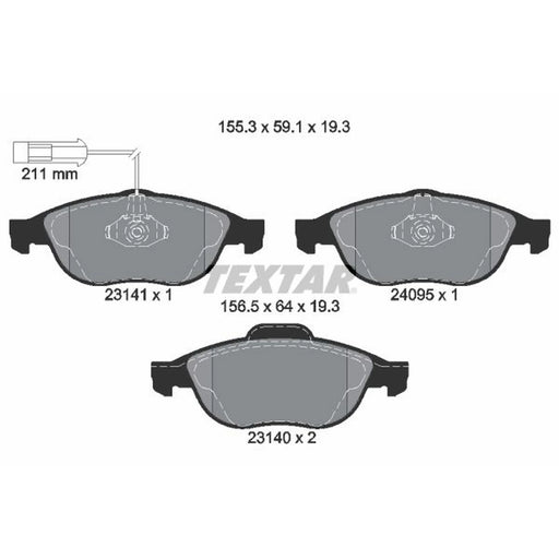 Textar Front Brake Pad Set 2314101