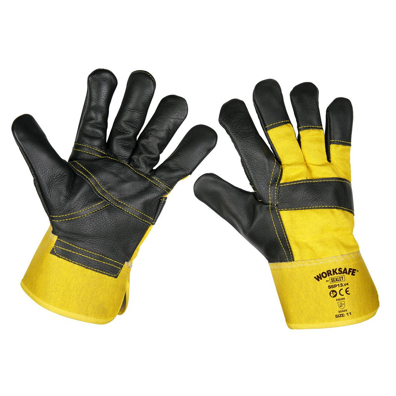 Sealey Rigger's Gloves Hide Palm Pack of 6 Pairs SSP13/6 Sealey - Dynamic Drive