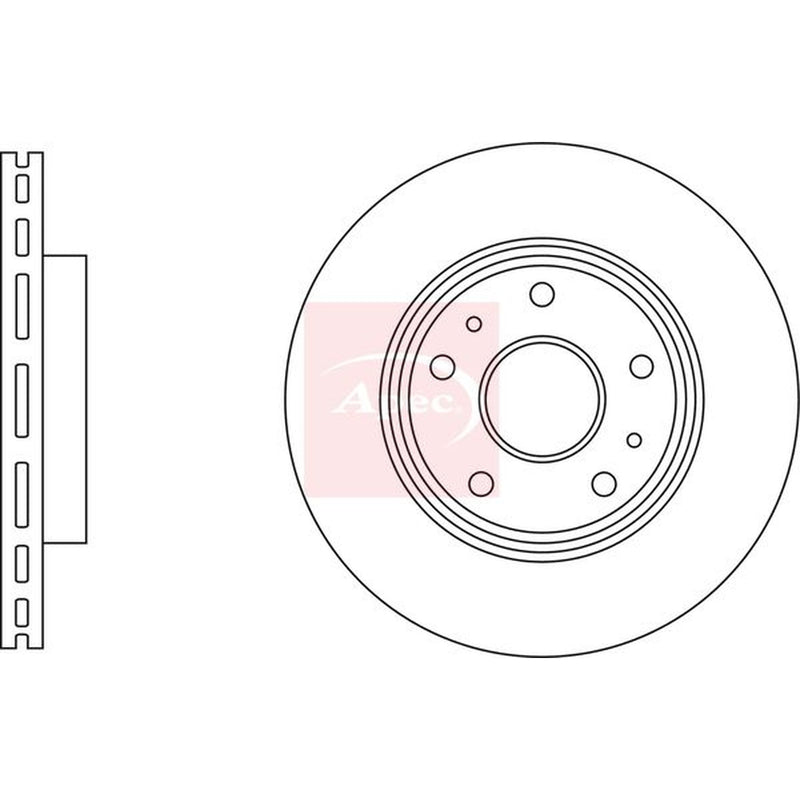 Apec 2 x Vented Brake Discs fits Suzuki SX4 2006-2015 1.5 1.6