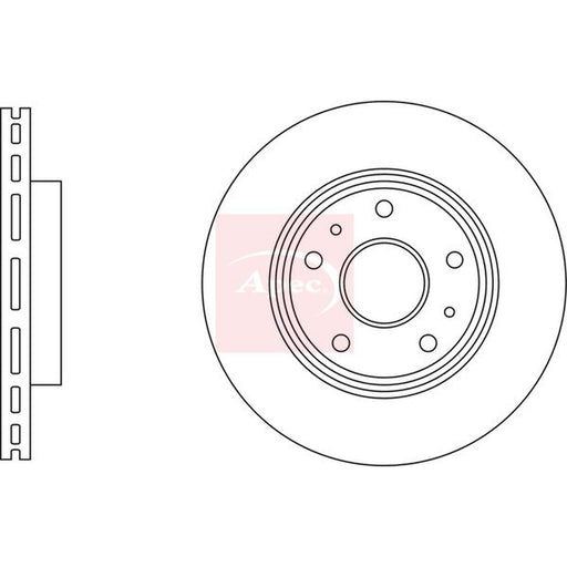 Apec 2 x Vented Brake Discs fits Suzuki SX4 2006-2015 1.5 1.6