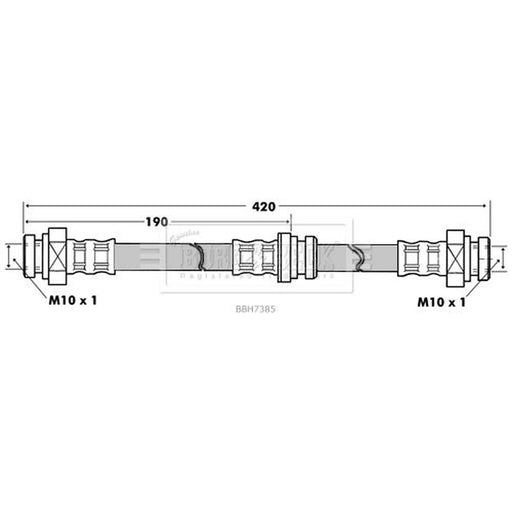 Borg & Beck Brake Hydraulic Hose Line Rear Right BBH7385