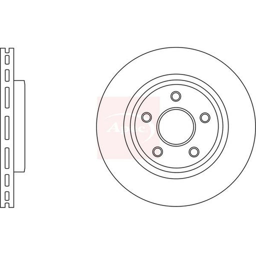 Apec 2 x Vented Brake Discs fits Jeep Grand Cherokee IV 2011 on 3.0