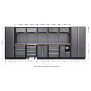 Superline Pro Superline PRO Storage System with Wood Worktop 4.9m APMSSTACK01W Superline Pro - Dynamic Drive