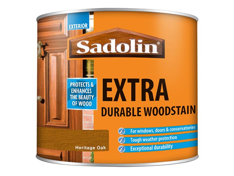 Sadolin Extra Durable Woodstain Heritage Oak 500ml Sadolin - Dynamic Drive