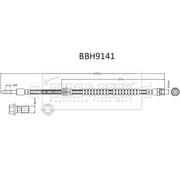 Borg & Beck Brake Hydraulic Hose Line Front Right BBH9141