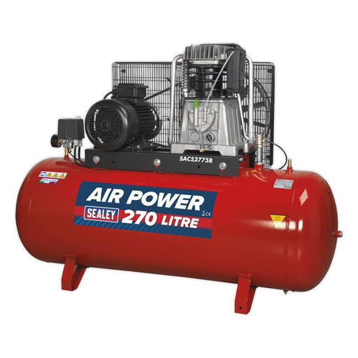 Sealey 270L Belt Drive Air Compressor with Cast Cylinders 7.5hp 3ph 2-Stage Sealey - NN4 Online 