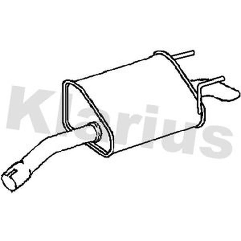 Klarius Box With Tail Pipe (Rh) Right Rear fits Opel Vectra C 2002-2008
