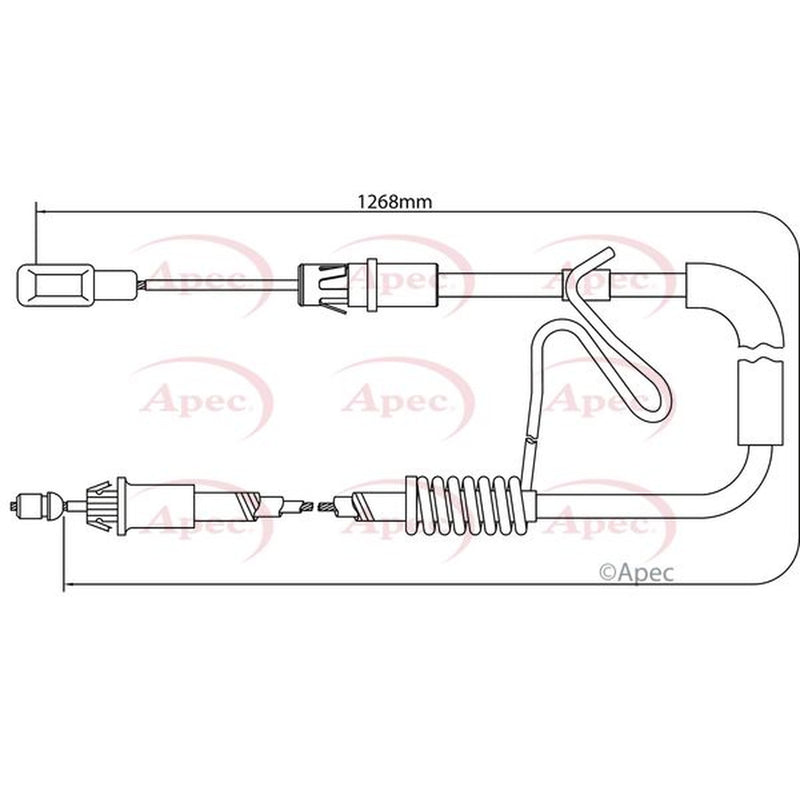 Apec Handbrake Cable Right Rear fits Ford Transit Platform 2006-2014 2.2 2.4 3.2