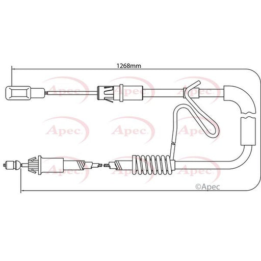 Apec Handbrake Cable Right Rear fits Ford Transit Platform 2006-2014 2.2 2.4 3.2