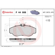 Brembo 4 x Front Brake Pad Set fits Land Rover Discovery 1998-2004 2.5 4.0