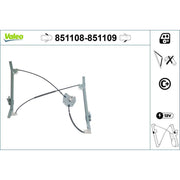 Valeo Electric Window Regulator Lifter Right Front 851109