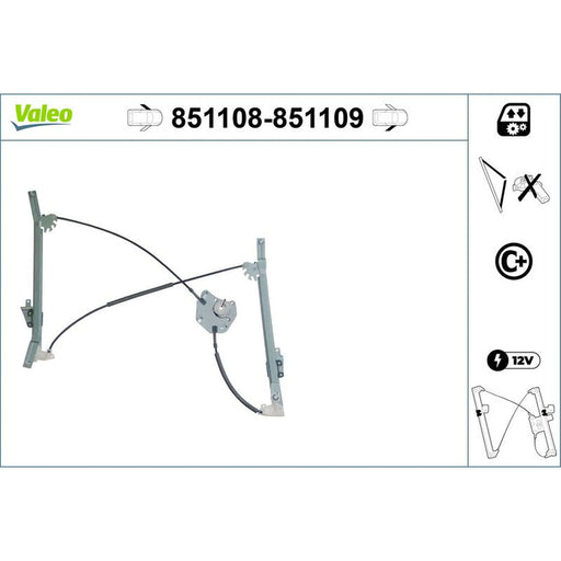 Valeo Electric Window Regulator Lifter Left Front 851108