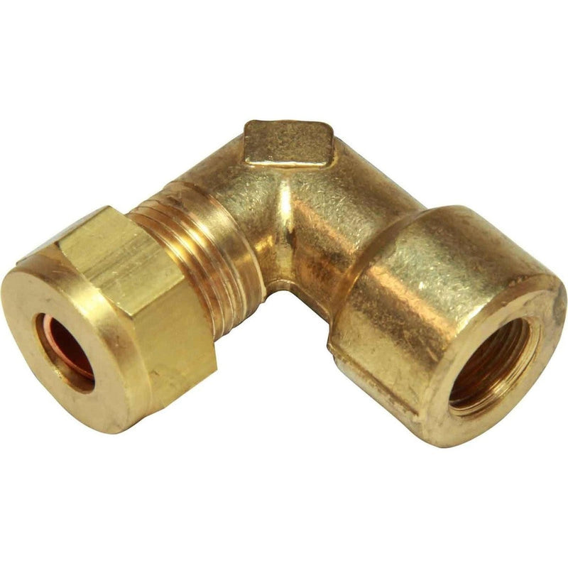 AG Brass Compression Elbow (1/4" BSP Female to 3/8" Compression) AG - UK Camping And Leisure
